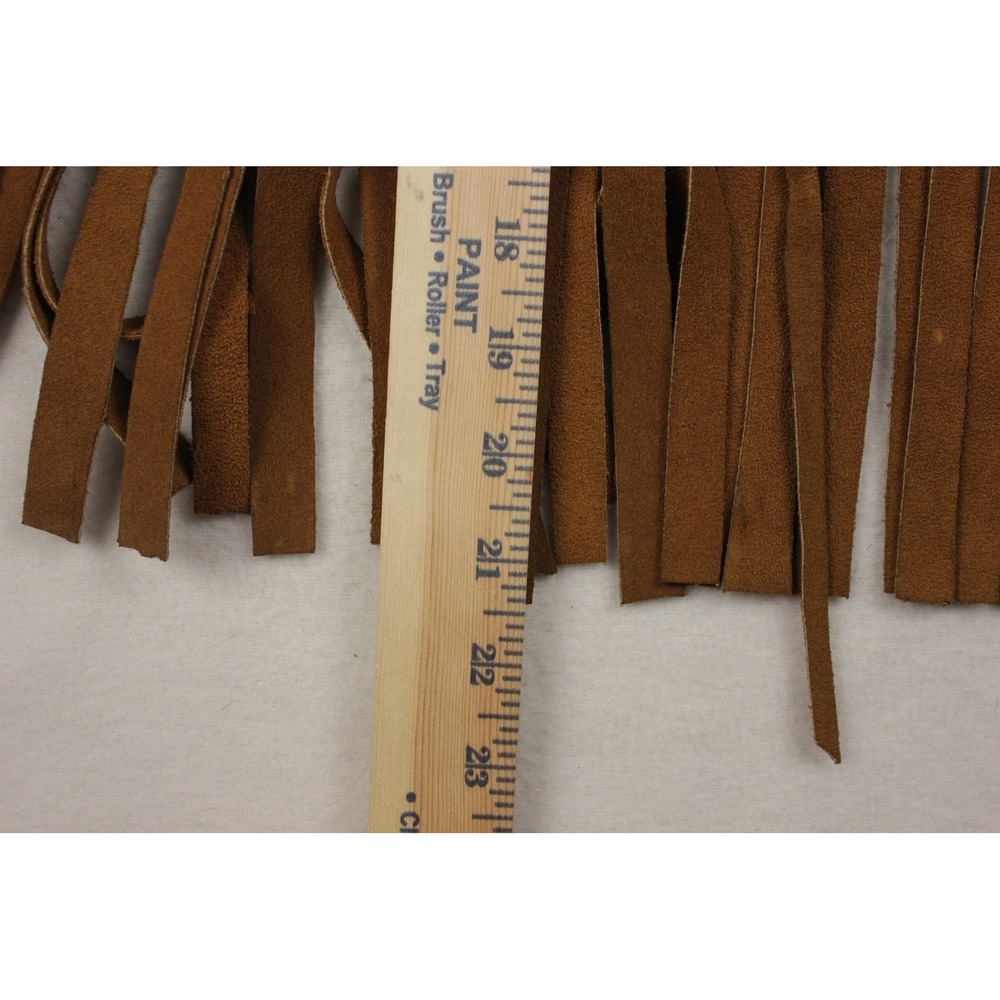 Vintage Brown Suede Leather Fringe Vest Beaded Hippie Festival Western Boho - Picture 7 of 7